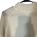 Venus White Mock Neck Ribbed Long Sleeve Side Slit Knit Sweater Women Sz M Photo 9
