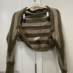 NICHOLAS Green Striped Shrug Crop Cardigan Size Medium Photo 2