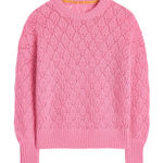 Boden Chunky Pointelle Jumper size Small Old Rose Pink Sweater New Photo 0