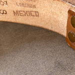 Genuine Leather Retro Indie Brown embossed design snap button attachment size 38 Photo 6