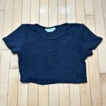 Urban Renewal URBAN OUTFITTERS Nubby Black Cropped Sweater Size Medium Cap Sleeve Photo 1