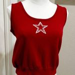 St. John Collection by Marie Red Santana Knit Star Tank Top Crop Sz P Photo 2