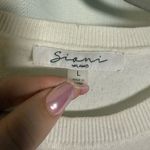 Sioni White Long Sleeve Mix Media Chiffon and Crochet Sleeve Sweater Large Photo 4