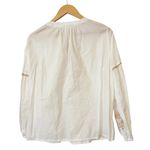 Caslon  White Cotton‎ Embroidered Boho Long Sleeve Top Size Medium Petite Photo 1