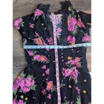Free People Floral Dark Boho Mini Dress, Size 8 Photo 4