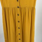 One Clothing Los Angeles mustard short sleeve button front shift dress casual M Photo 7