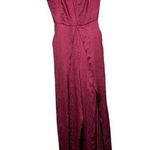 Lush Clothing Boutique Lush Hot Pink Satin Cut Out Wide Leg Jumpsuit S Photo 0