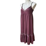 Free People  Babydoll Silk Midi Dress in Eggplant Photo 2