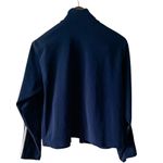Vintage 80s Track Jacket navy white zip front size medium M Blue Photo 2
