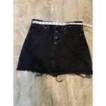 Madewell Rigid Denim A-Line Mini Skirt (Black) 28 Photo 7