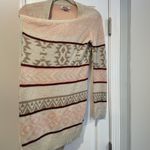 Arizona Jeans  Size S Pink Sparkle Aztec Print Open Front Cardigan Sweater Photo 5