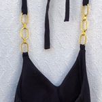 Victoria's Secret VS Bra‎ Tops Halter Swim Top With Gold Trim Photo 3