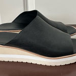 Vince Sarria Black Leather Wedge Slide Slip-On Sandal Size 8 Photo 0