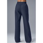 Alo Yoga Alo Suit Up Trousers Navy High-Rise Waist Windbreaker Wide Leg Edgy Slacks Pants Photo 2