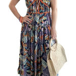 Entro NWT floral tropical print smocked back tank midi dress M Photo 0