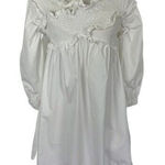 CLASSY White Cotton Ruffle Smocked Mini Dress Cottagecore Style Small Photo 0