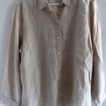J.Jill Love Linen Top Womens Small Cream Long Sleeve Coastal Classic Elevated Photo 0