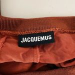 Jacquemus  Sheath Cupro Stretch Lightweight Side Cut Out Draped Mini Dress Rust M Photo 1