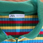ZARA  Colorful Striped Shirt‎ Size M Photo 2