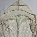 it's our time Medium crochet hoodie coverup cardigan sweater cream off white ivory Photo 3