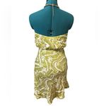 ASTR the label Women's Quinta Dress Celery Green Floral Halter Necklace Small Photo 5