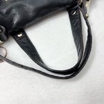 B Makowsky Large Black Genuine Leather Handbag Lombard Satchel Photo 10