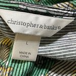 Christopher & Banks  T-Shirt Green Daisy Size L Large Short Sleeve Photo 4