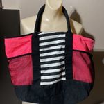 Victoria's Secret Victoria Secret Tote Bag Large Canvas Pink Black​​​ Photo 5