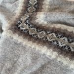 Gap Vintage Light Gray Fair Isle Lambswool Funnel Neck Tunic Sweater Size Large Photo 6