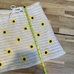 ZARA  Cream Crocheted Mini Skirt With Embroidered Sunflowers S Photo 3