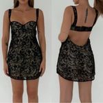 NEW Rumored Lover Boy Lace Sequin Mini Dress in Black Size Medium Photo 2