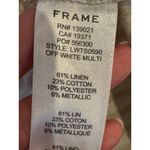 frame denim Frame Shirt Women Large Ivory Metallic Gold Striped Linen Blend Split Cuff‎ Tee Photo 10