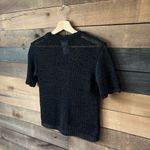 Sag Harbor Vintage 90s Crochet Black  Petites Short Sleeve Single Button Cardigan Photo 10