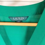 Lauren Ralph Lauren Green Pleated Sleeve V Photo 2