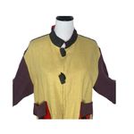 XIAO Colorblock Tunic Jacket Women Size L‎ Top Linen Art To Wear Langenlook BOHO Yellow Size L Photo 9