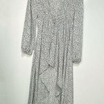 Tularosa Aritzia Long Sleeve Black, White Floral Drift Away High Low Top, Dress Photo 0