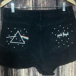 Pink Floyd  Women Jeans Short Size Large Black Rock Band Rainbow Photo 0