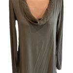 Only Hearts Vintage  Tunic Olive Green Cowl Neck Long Sleeve Boho Lagenlook Photo 0