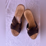 Toscanella Italian Wedge sandals Bright Strap Brown Made In Italy Size 39 Tan Photo 8