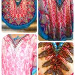 Shoreline GORGEOUS SHEER JEWLED LACE UP V ROUND TOP Photo 9