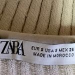 ZARA  Cream Ribbed Knit Sleeveless Spaghetti Strap Cropped Sweater Tank Top Sz S Photo 2