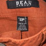 🌸3/$15🌸 Beau Dawson Burnt Orange Linen Cotton Blend Loose Fit Shorts Pockets 12P Photo 7