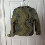 Women's Reversible Tapestry Jacket Gray Green Black Button Front Art To Wear med Photo 5