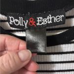 Polly & Esther  Black and White Striped Crop Top Small Photo 3
