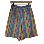 Vtg Giorgio Sant Angelo Bermuda Shorts Sz 6 Rainbow Cotton Linen Academia Blue Photo 1