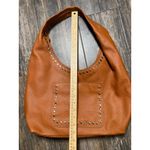 Laggo Mara Studded Brown Tan Leather Hobo Shoulder Bag Slouchy Western Carryall Photo 5