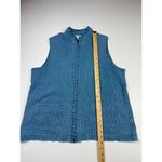 Orvis Blue Denim Sleeveless Zip-Front Dress Casual Summer Wear L Photo 2