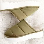 Anthropologie MAEVE x  |  Puffy Puffer Platform Slippers Moss Green | Size 8-9 Photo 0