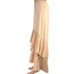 CQ by CQ  Cream Tan Ruffle Tiered High-Low Straight A-Line Midi Maxi Skirt Size S Photo 1