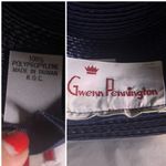 VINTAGE 1980'S GWENN PENNINGTON BLUE RATTAN W/WHITE TULLE & FAUX PEARLS HAT Photo 7